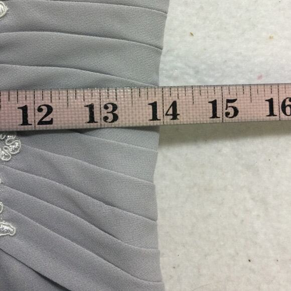 AW BRIDAL 8 M grey chiffon formal party mother of the bride 2pc dress NEW B51 - Picture 8 of 11